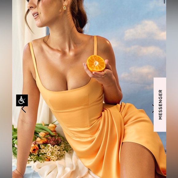 HOUSE OF CB BIANCA New Tangerine Orange Satin Corset Midi Dress XS Regular Cup - Picture 3 of 10